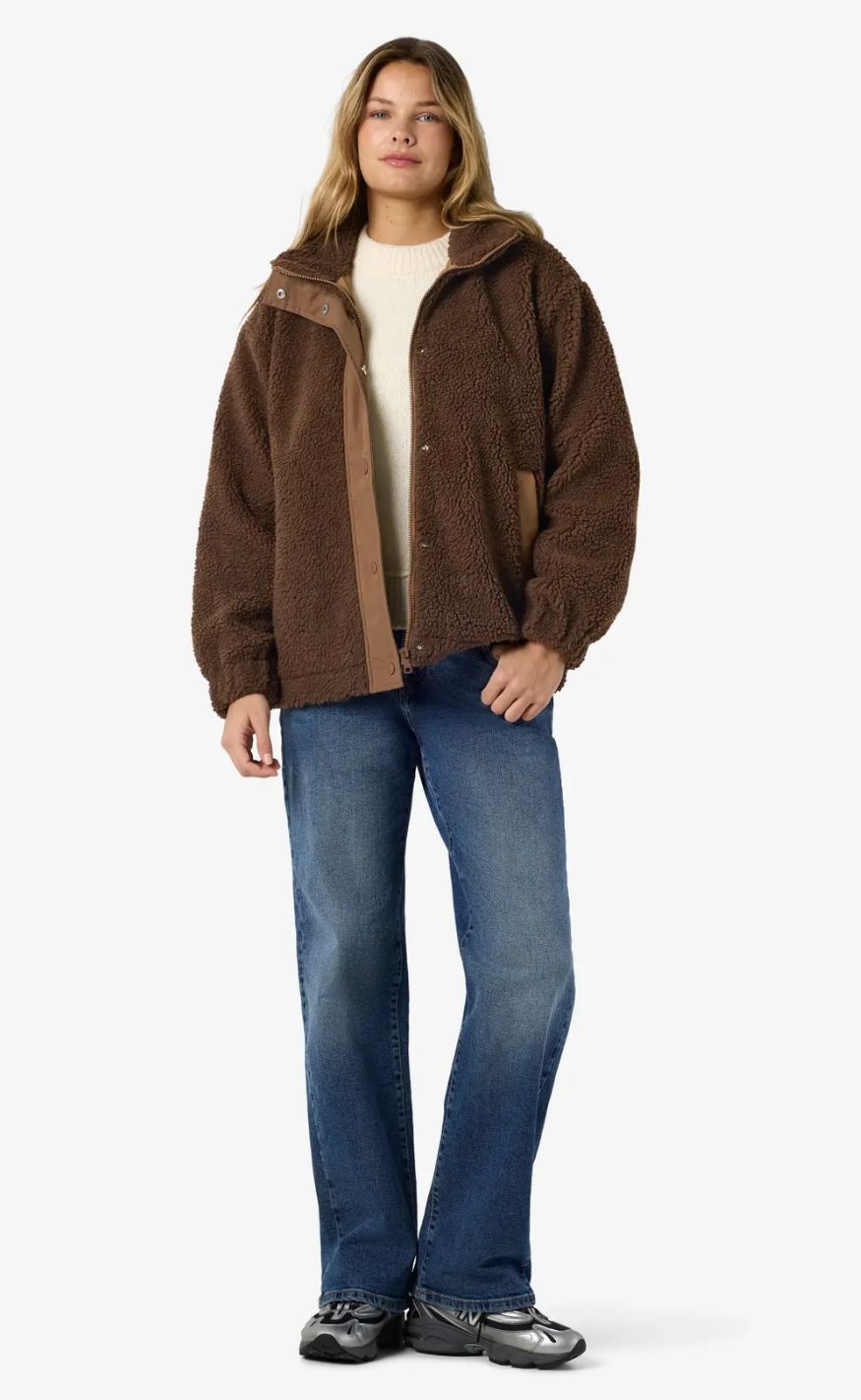 Noisy May Jakke - Mathea Teddy - Chocolate Brown