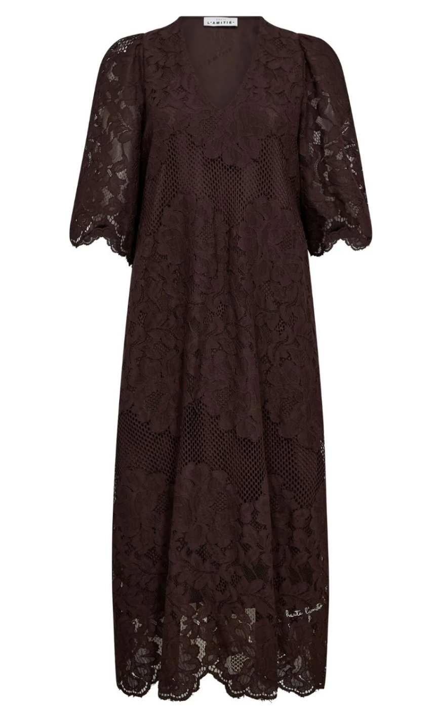 Haute L'Amitié Kjole - Curvey Lace Hem - Mocca