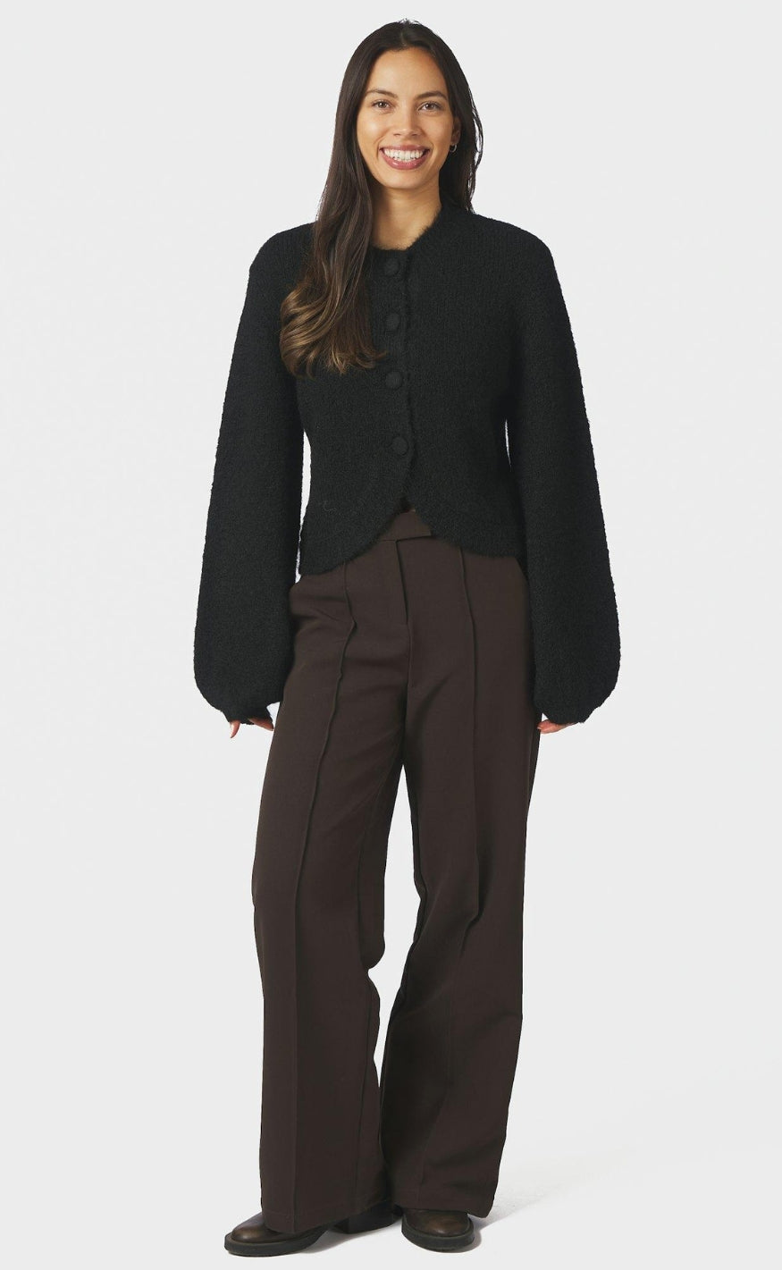 Neo Noir Cardigan - Gio Fluffy Knit - Black