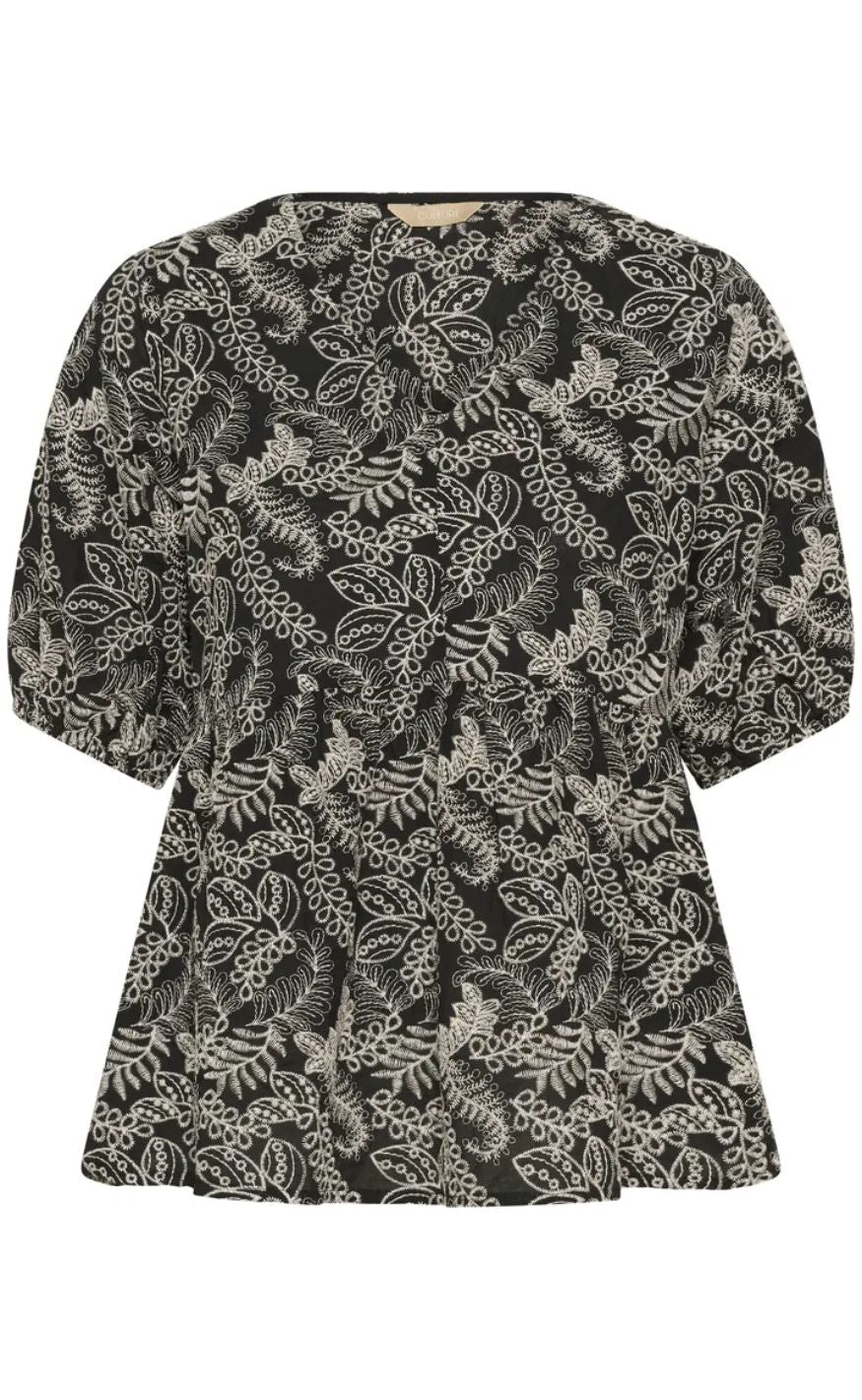 Culture Bluse - Taylar - Black/Whitecap