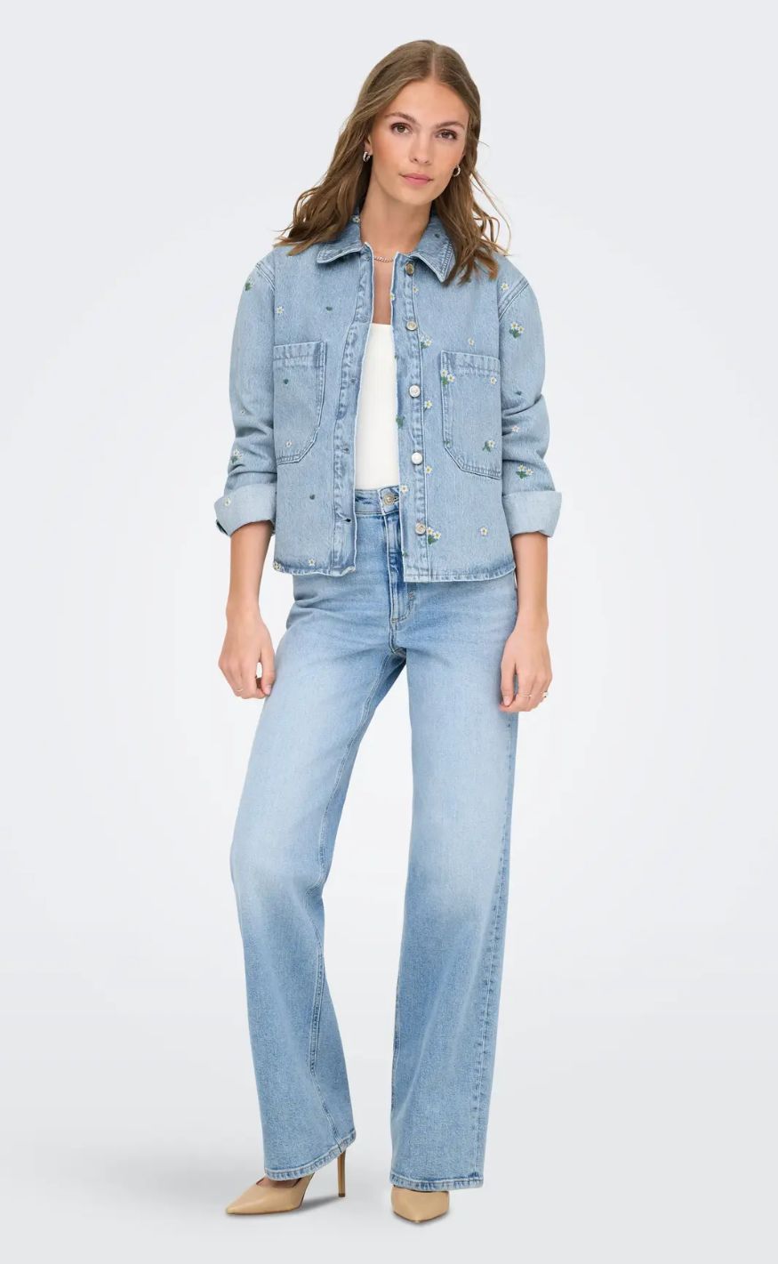 ONLY Skjorte - Cassie - Light Blue Denim