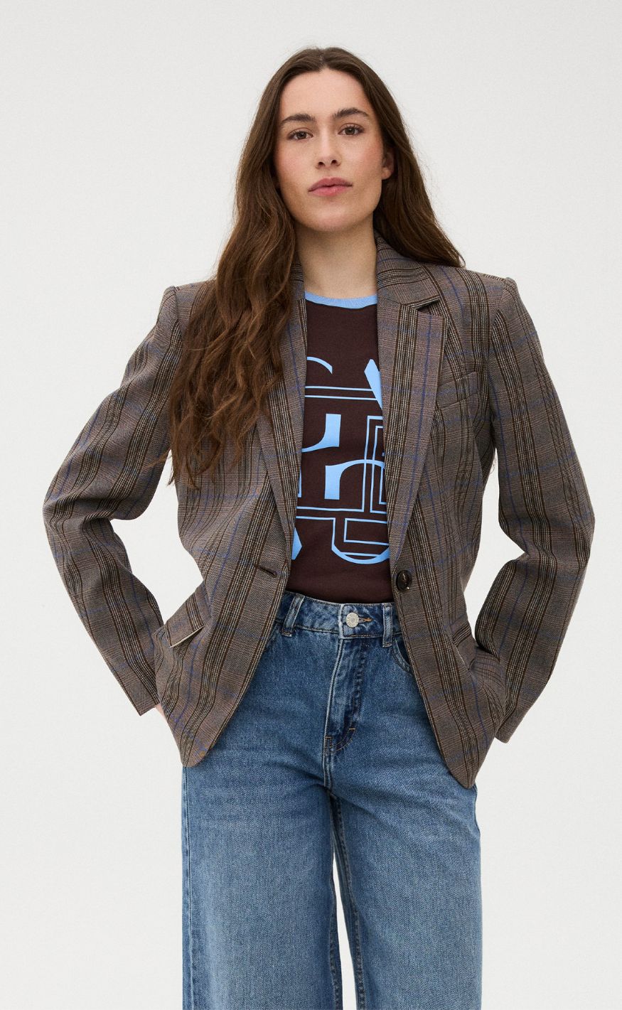 Gossia Blazer - Beatrice - Brown Blue Checks
