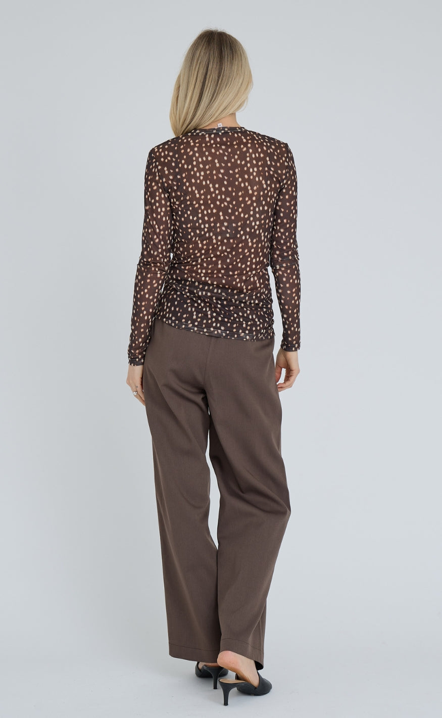 A-Vew Bluse - Silke Bambi - Dark Brown