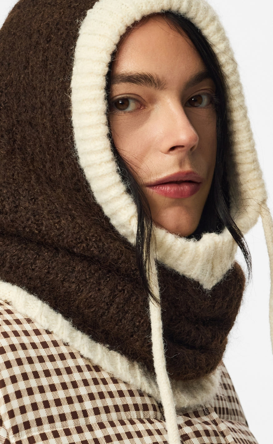 Pieces Balaclava - Nambi - Hot Fudge Whitecap Gray Contrast