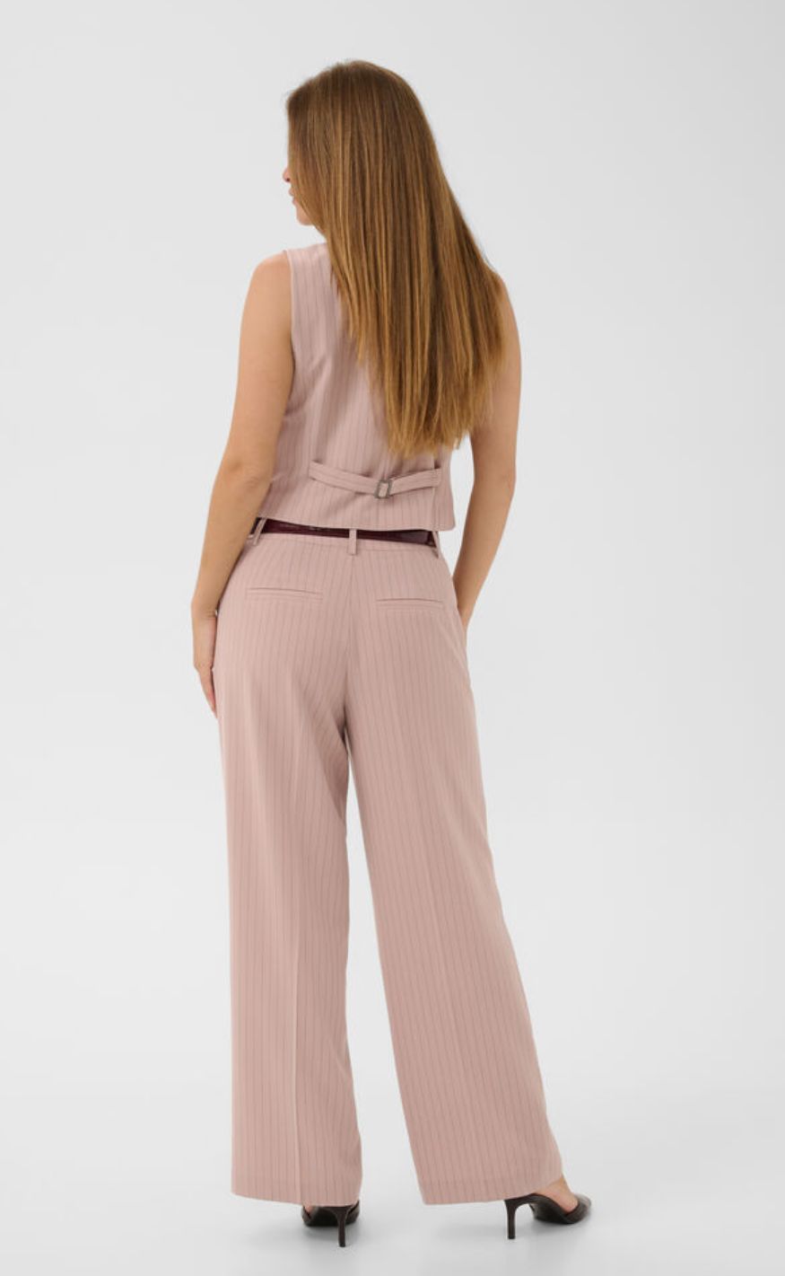 Culture Vest - Cecilie - Pale Mauve Pinstripe