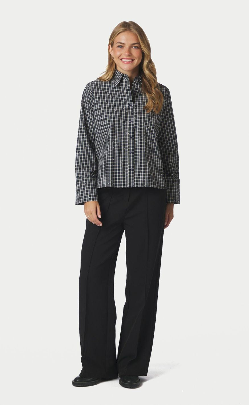 Neo Noir Skjorte - Dre Check Bedaz - Dark Blue
