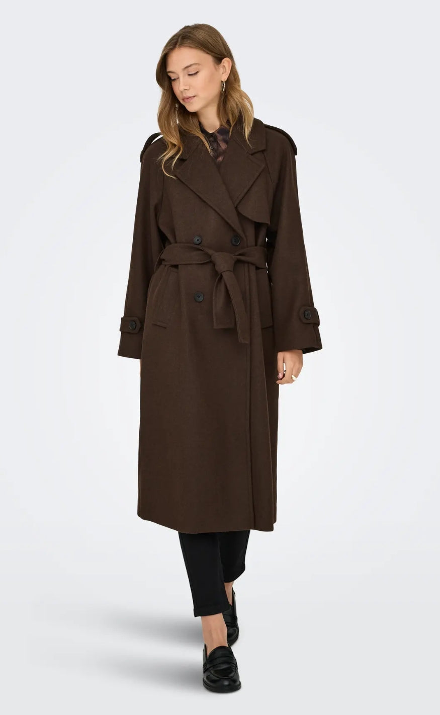 ONLY Kåpe - Dear Long - Chocolate Brown Melange