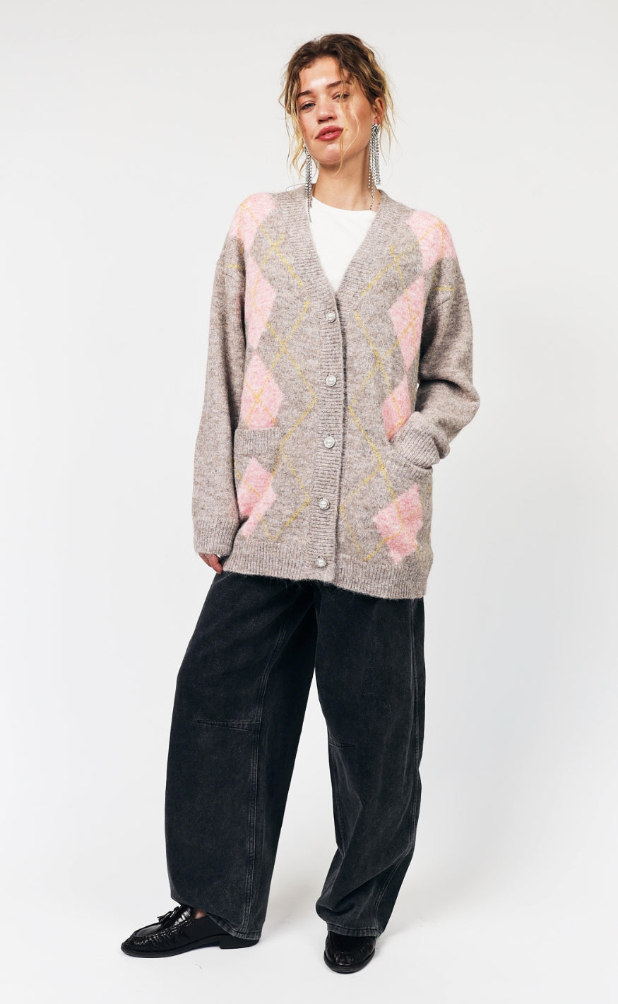 Lollys Laundry Cardigan - Oaks - Taupe