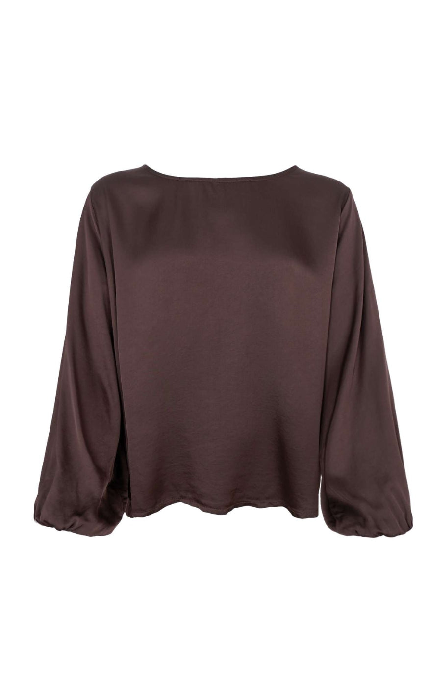 Black Colour Bluse - Mabel LS - Coffee