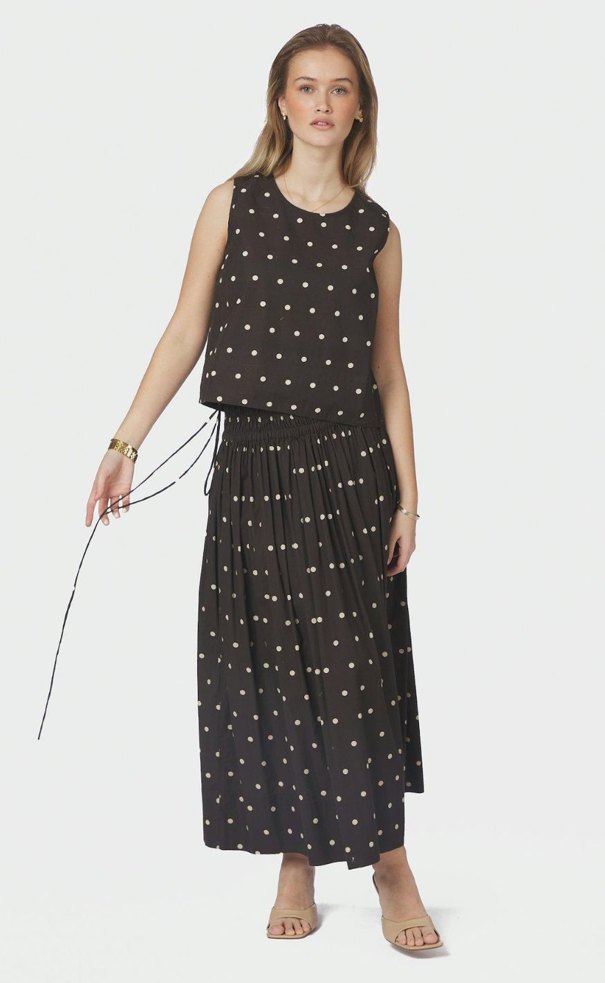 Neo Noir Skjørt - Lillie Dot - Dark Brown