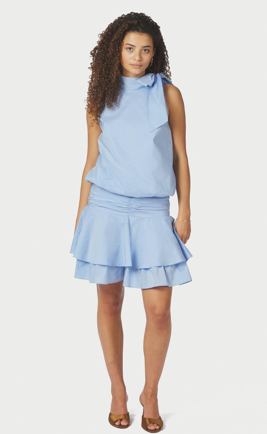 Neo Noir Topp - Veda Poplin - Light Blue