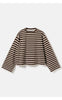 Noella Bluse - N-Maple LS - Eton Brown Ivory Stripe