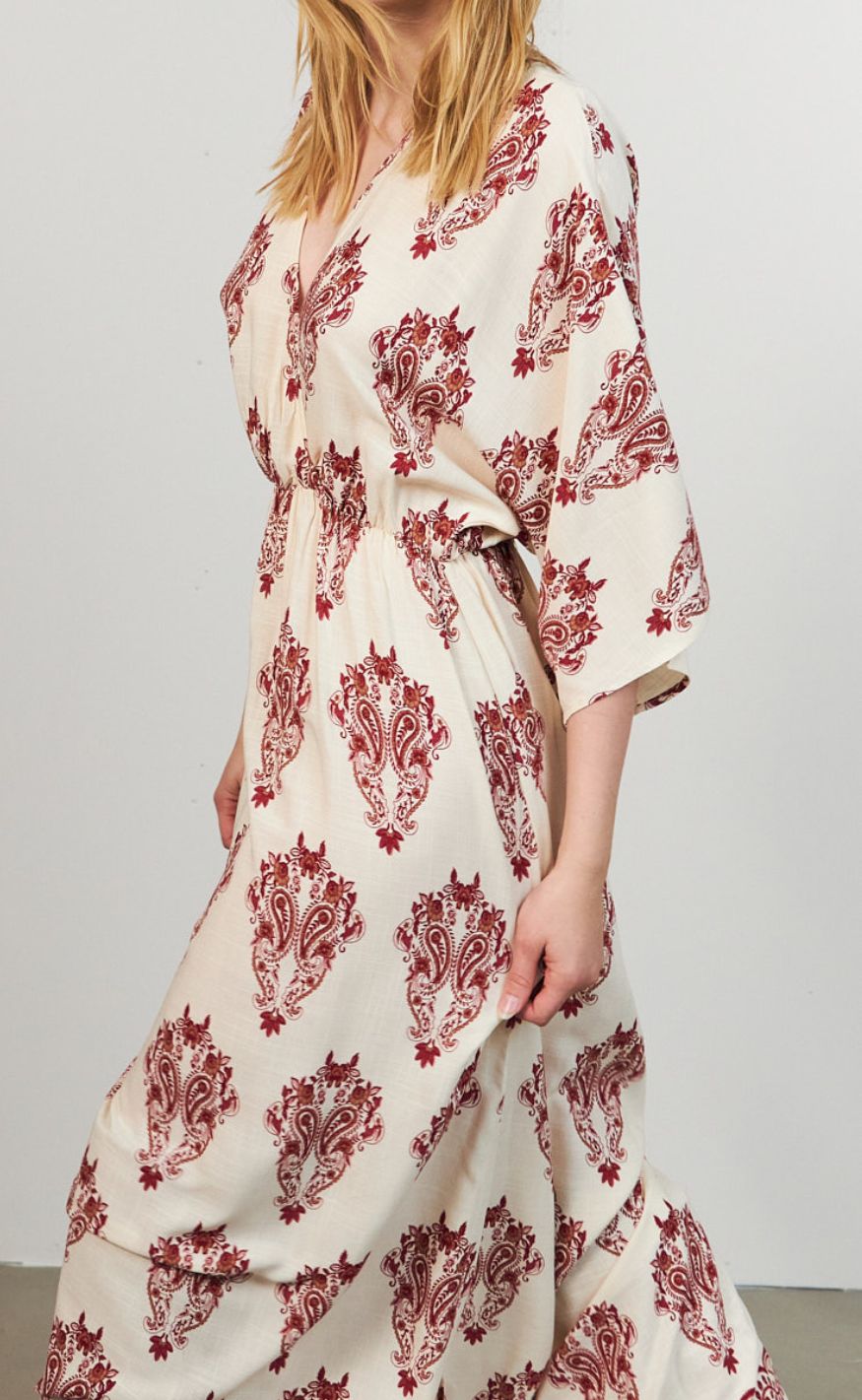 Lollys Laundry Kjole - SavannahLL Maxi 3/4 - Creme