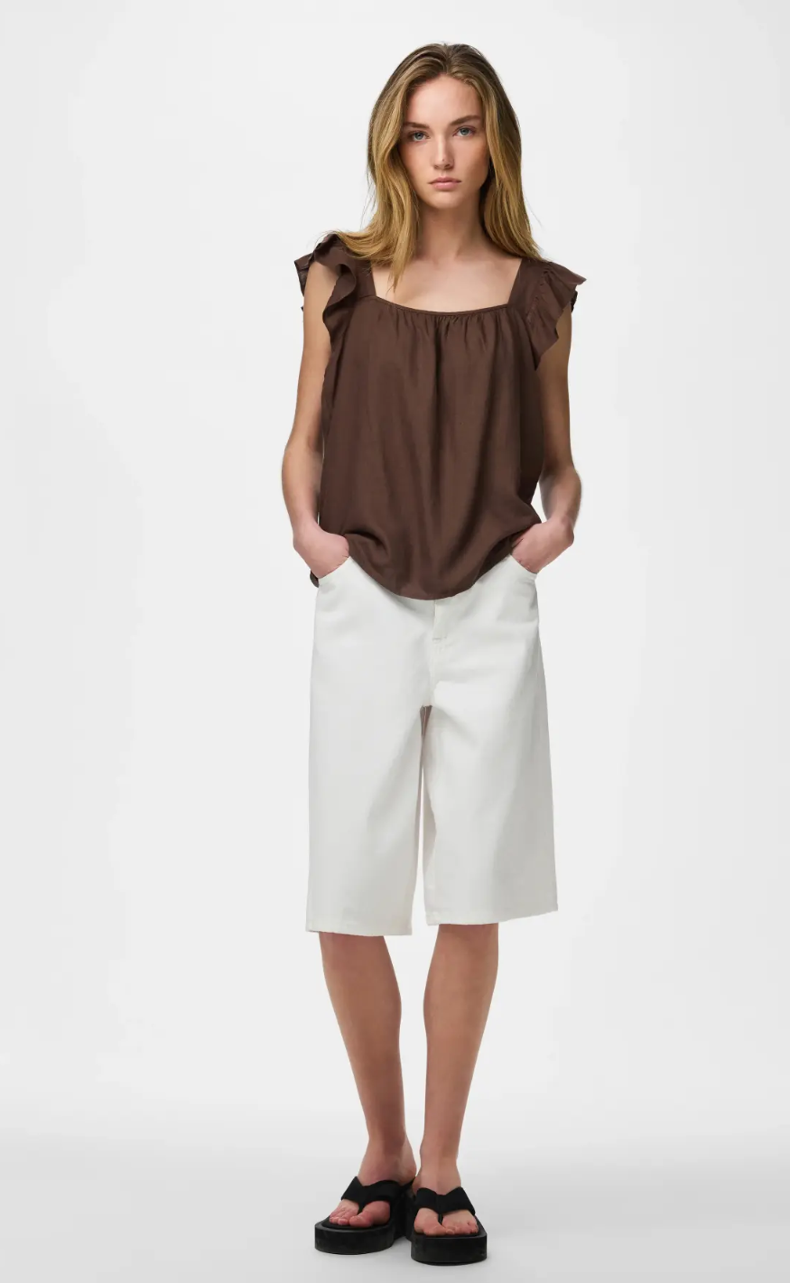 Pieces Topp - Pia - Coffee Quartz
