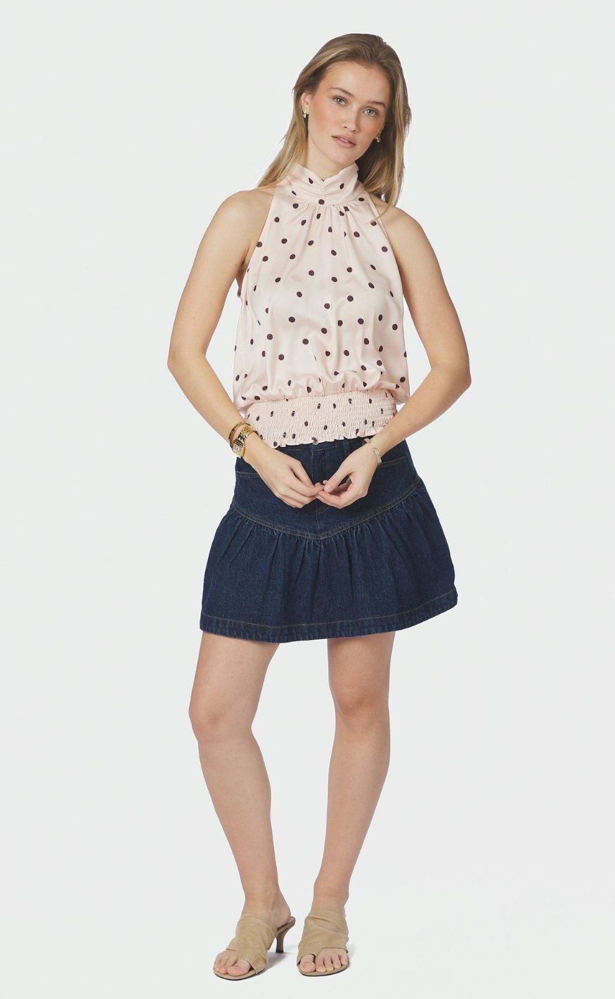Neo Noir Topp - Jos Big Dot - Light Pink