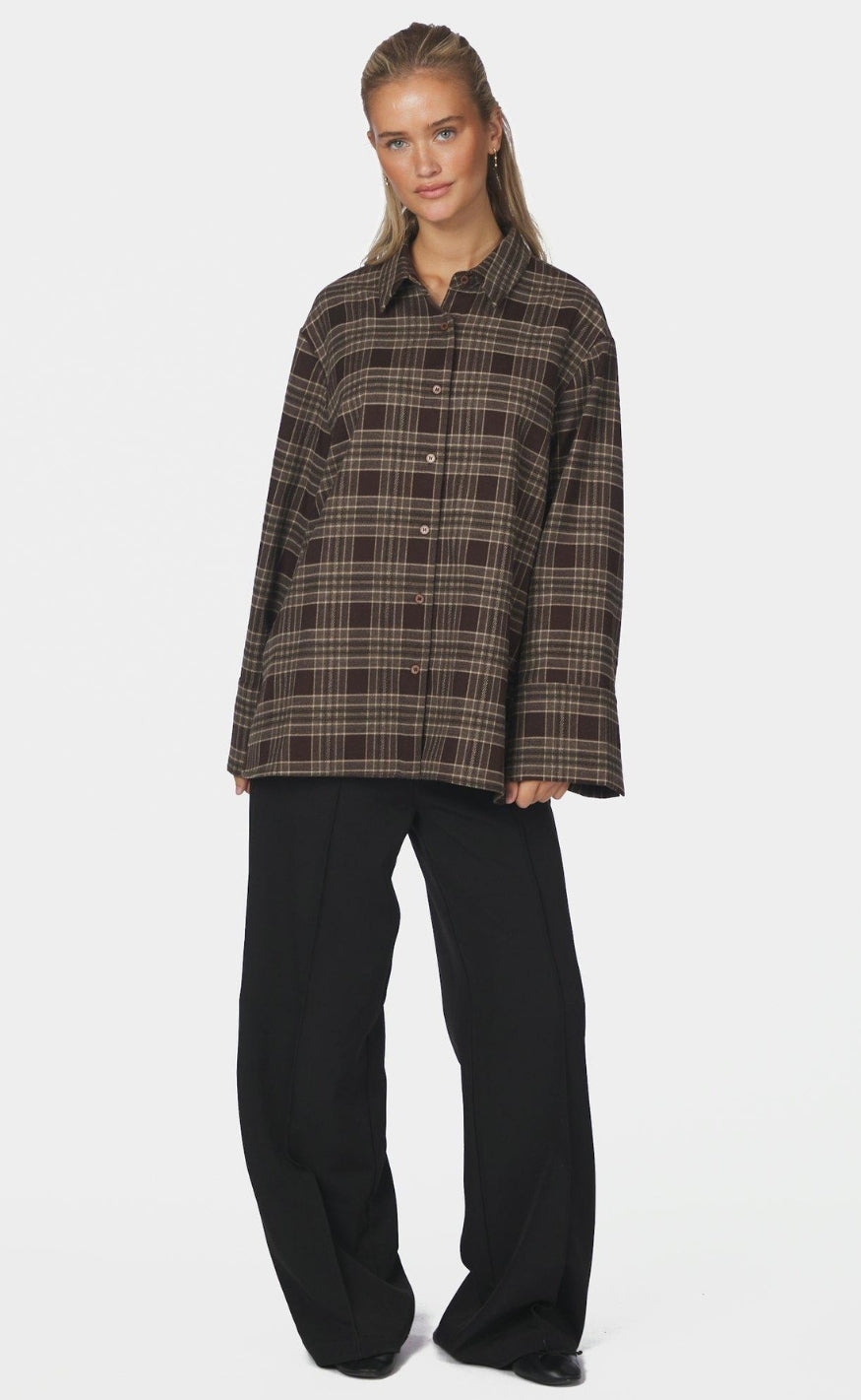 Neo Noir Skjorte - Dita Flannel Check - Brown