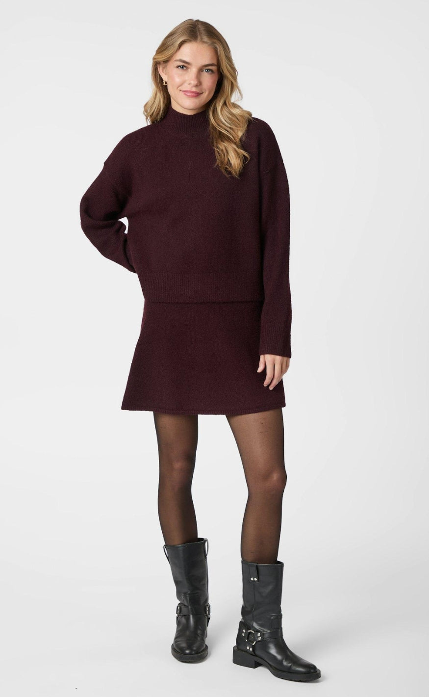 Neo Noir Skjørt - Gisa Knit - Wine