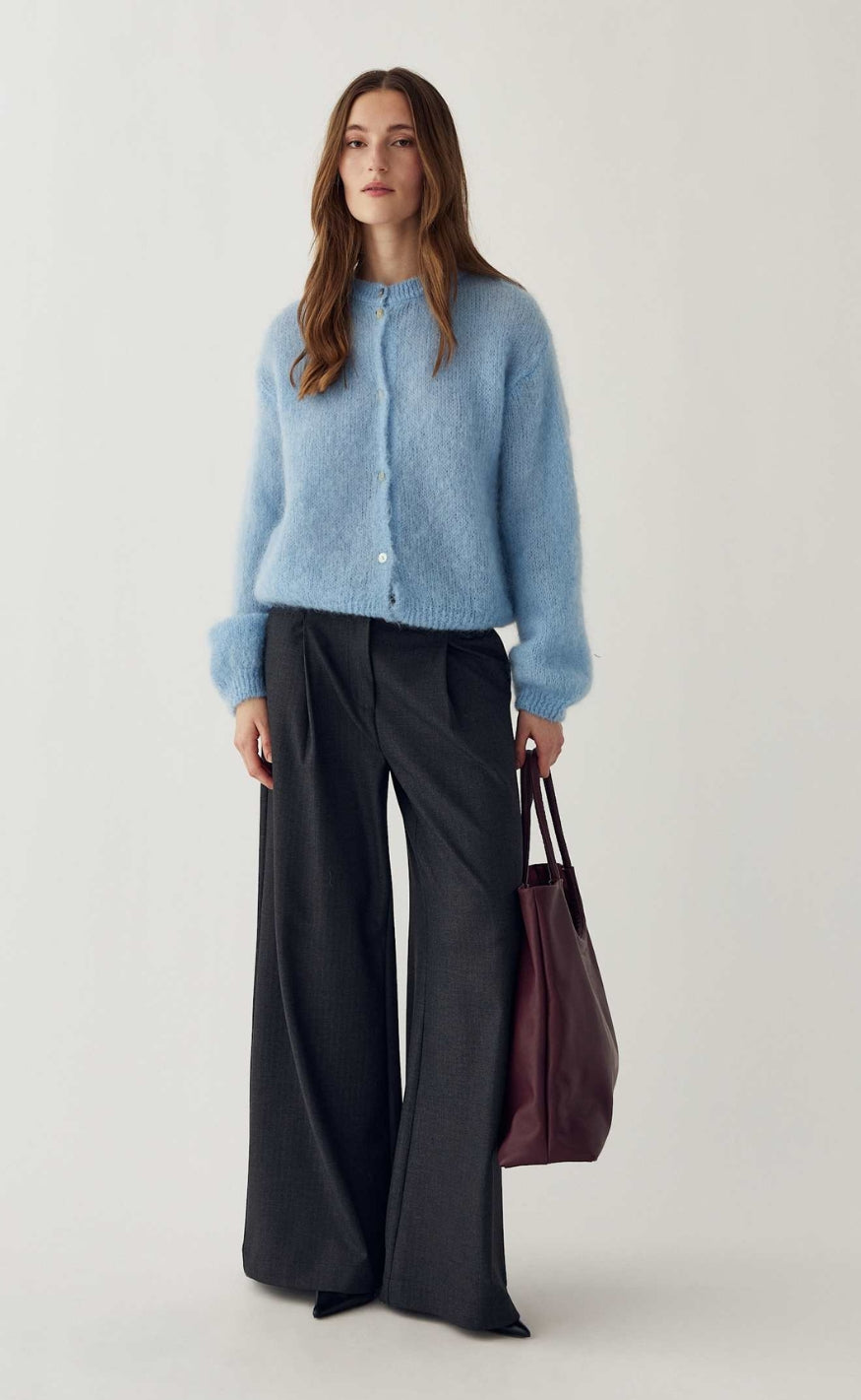 Noella Cardigan - Kae Mohair - Baby Blue