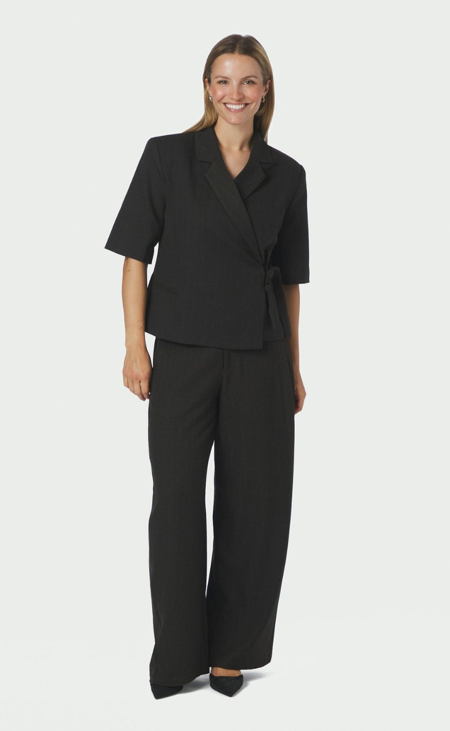Neo Noir Bukser - Essiall Pinstripe - Antracit