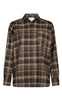 Neo Noir Skjorte - Dalma Flannel Check - Dark Taupe