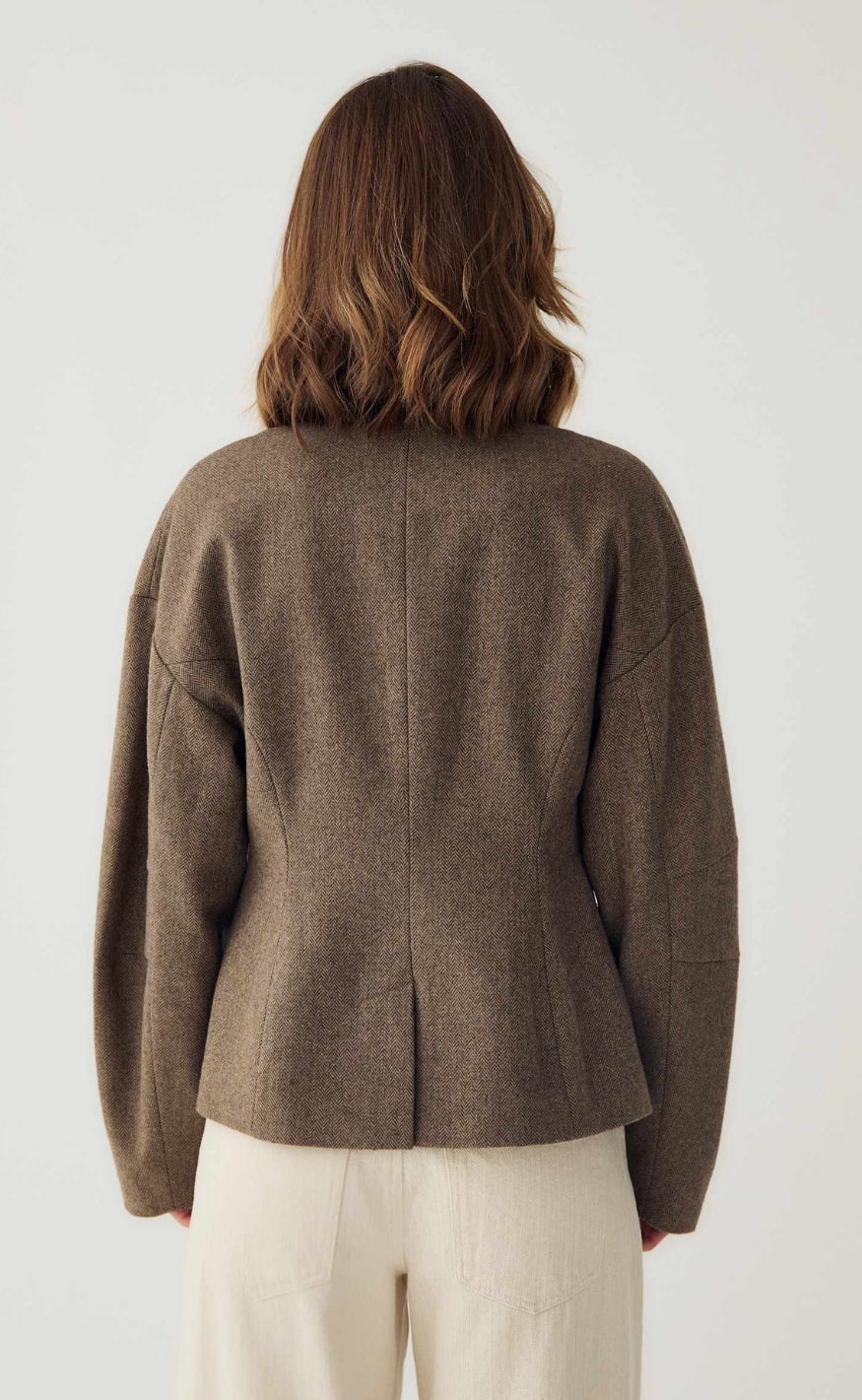 Noella Blazer - Mallie - Brown Herringbone