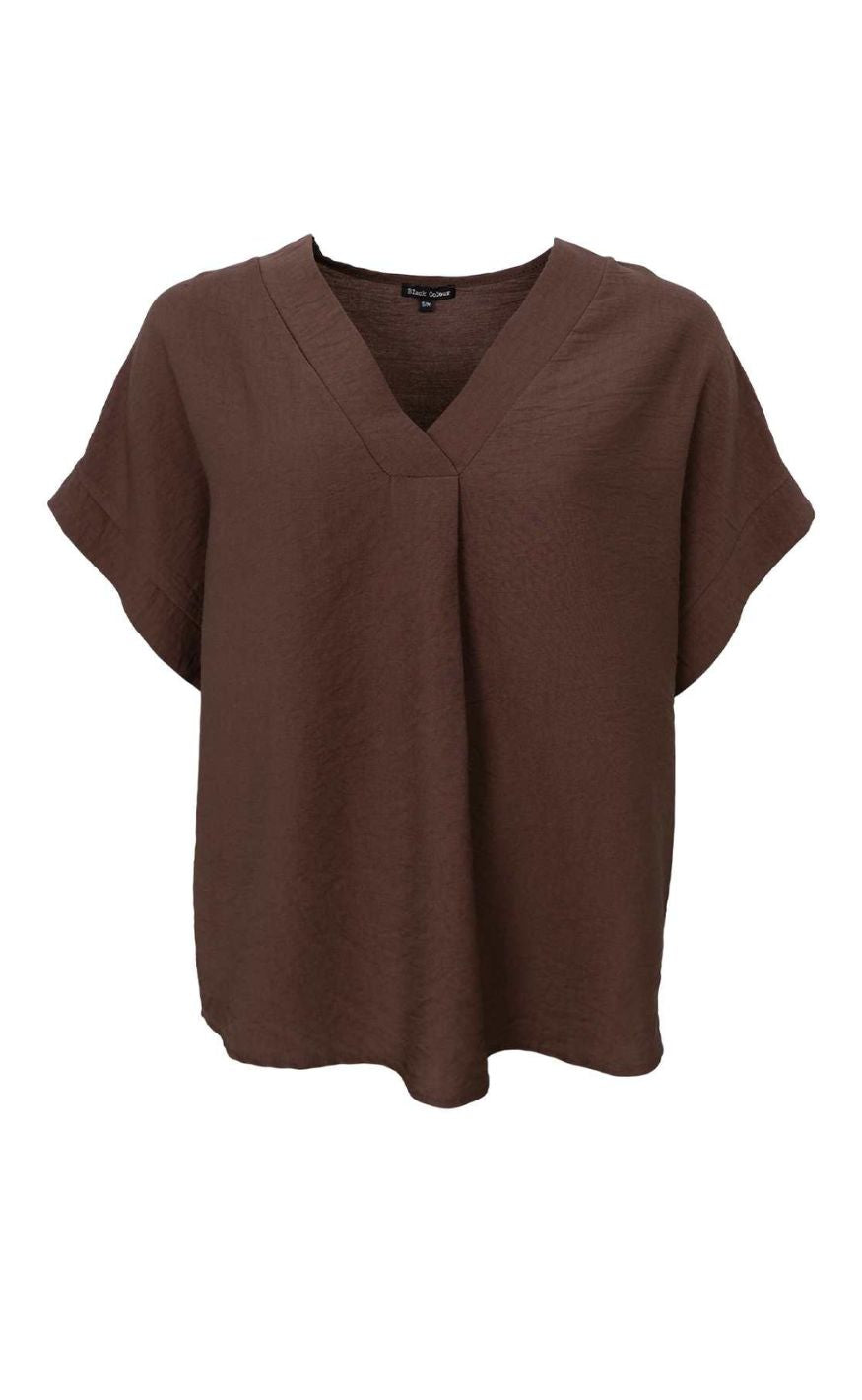 Black Colour Bluse - Samos - Coffee