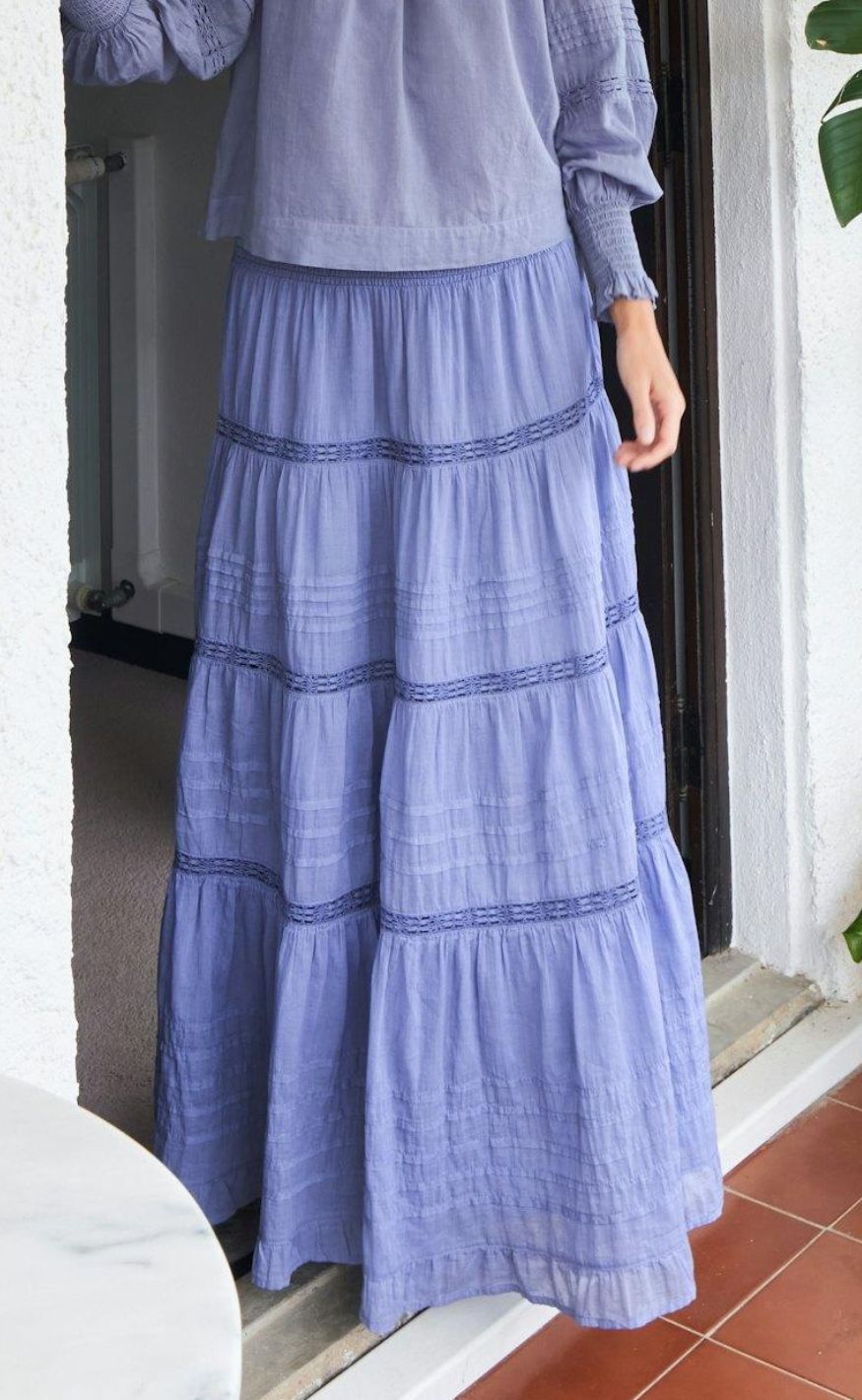Neo Noir Skjørt - Felicia S Voile - Smoke Blue