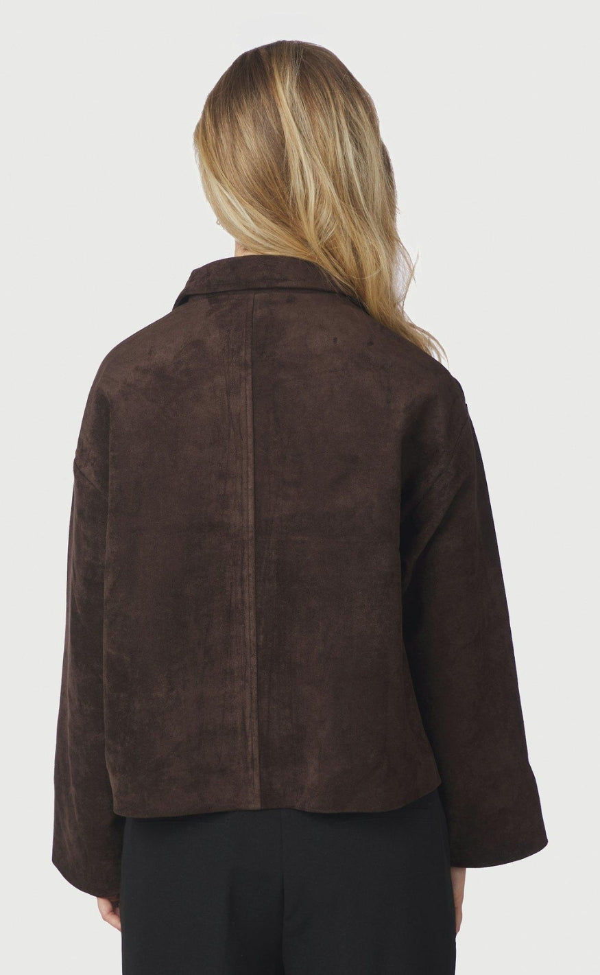 Neo Noir Jakke - Titan Faux Suede - Dark Brown