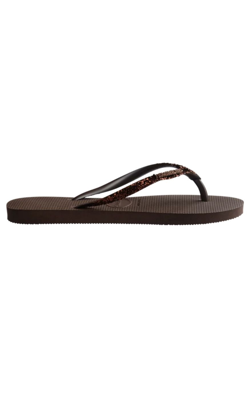 Havaianas Klipklapper / Sandal - Slim Glitter II - Dark Brown