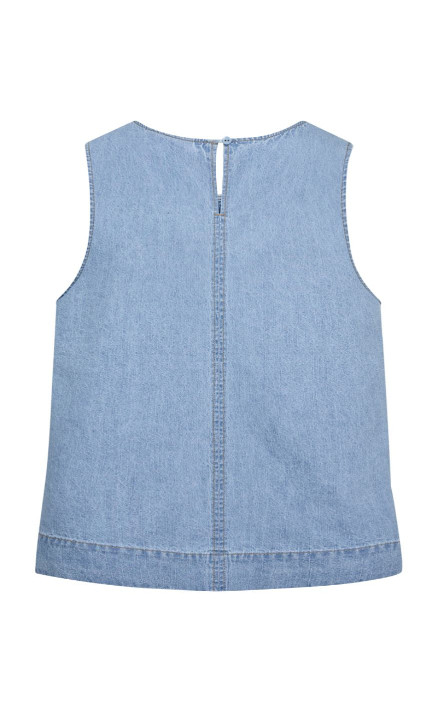 Freequent Topp - Lisea - Light Blue Denim