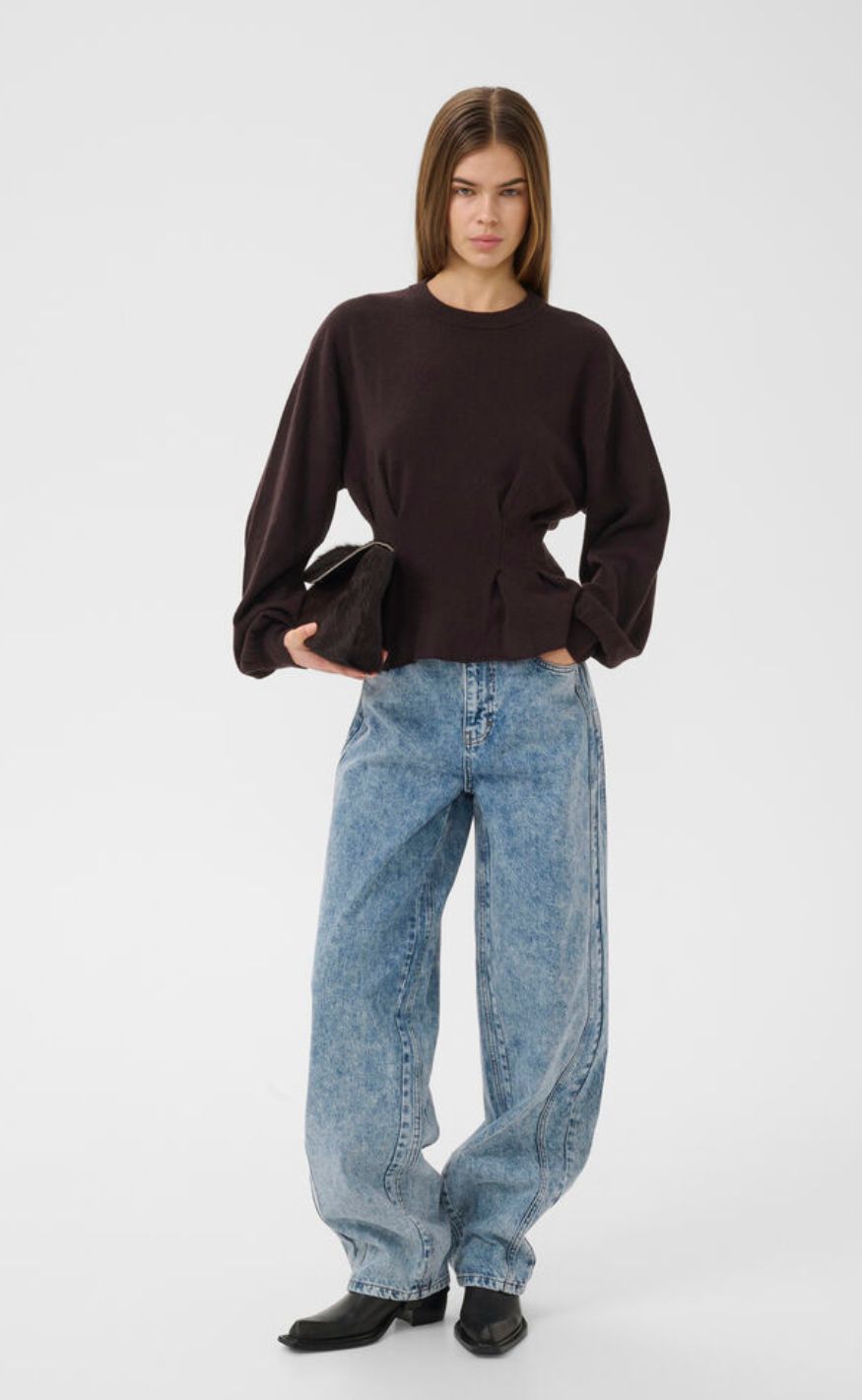 Gestuz Pullover - Manzi Waist - Ganache