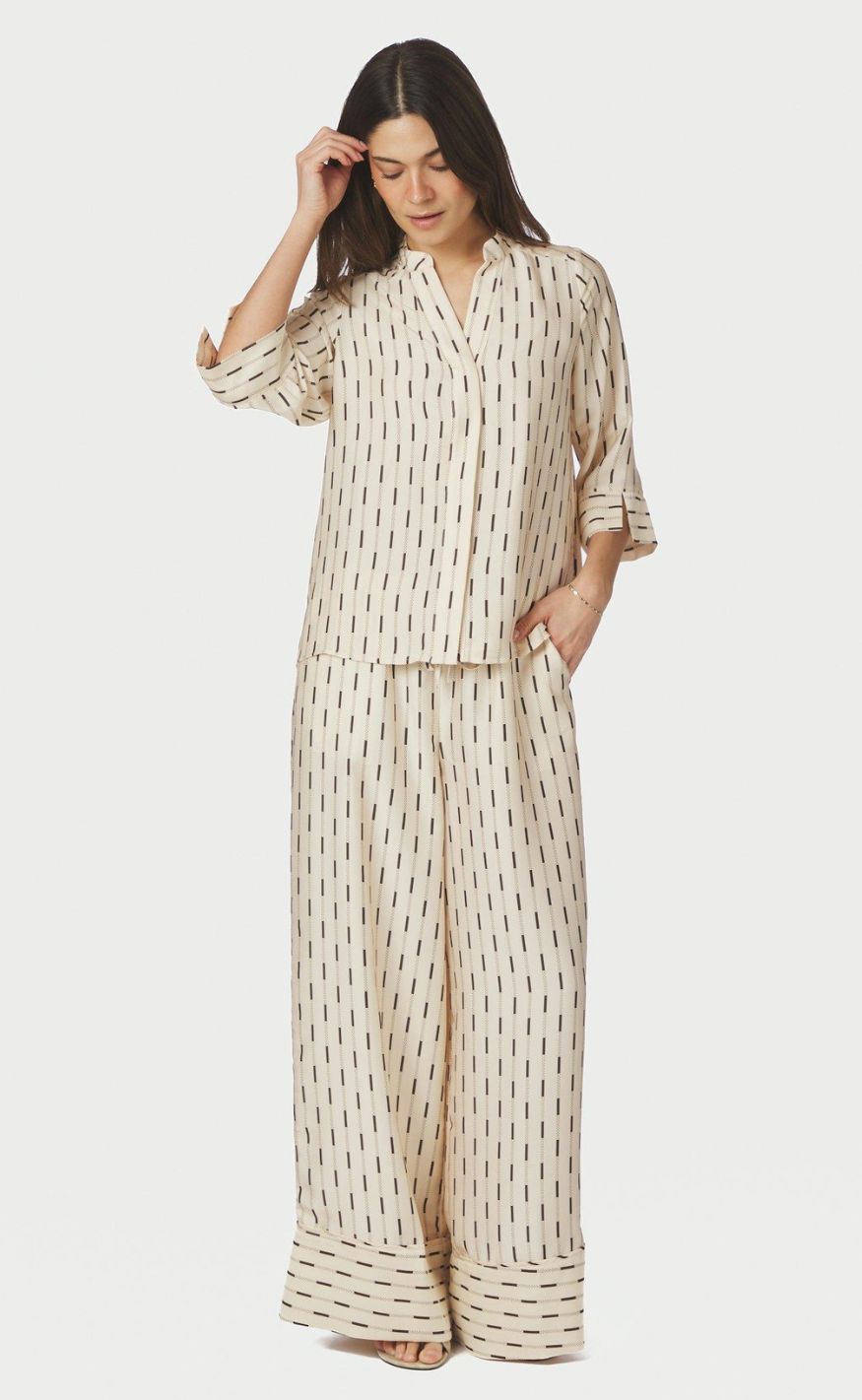 Neo Noir Bukser - Sora Print - Creme
