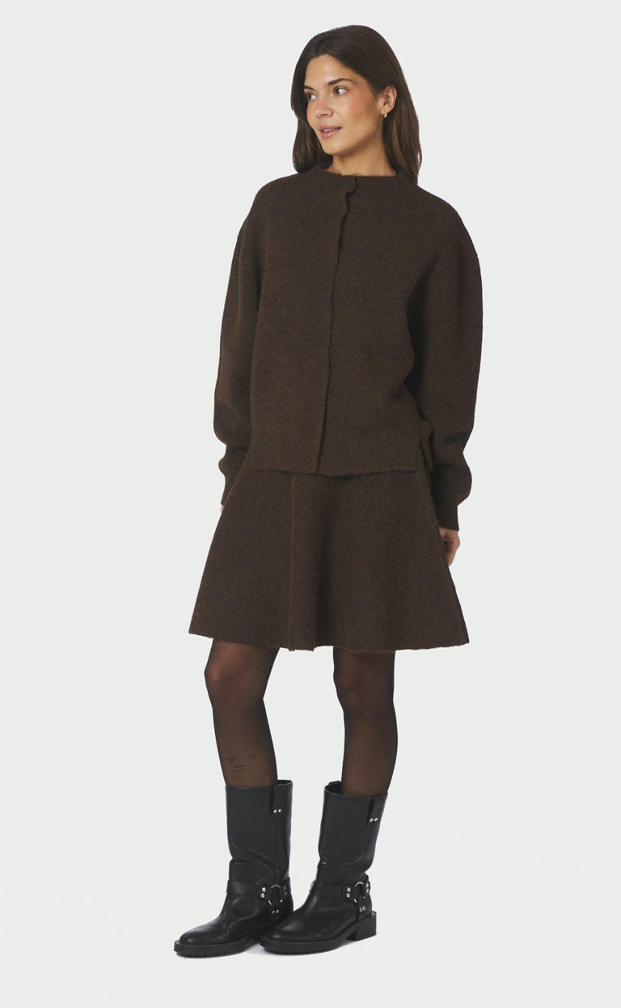 Neo Noir Skjørt - Renata Fluffy - Brown Melange