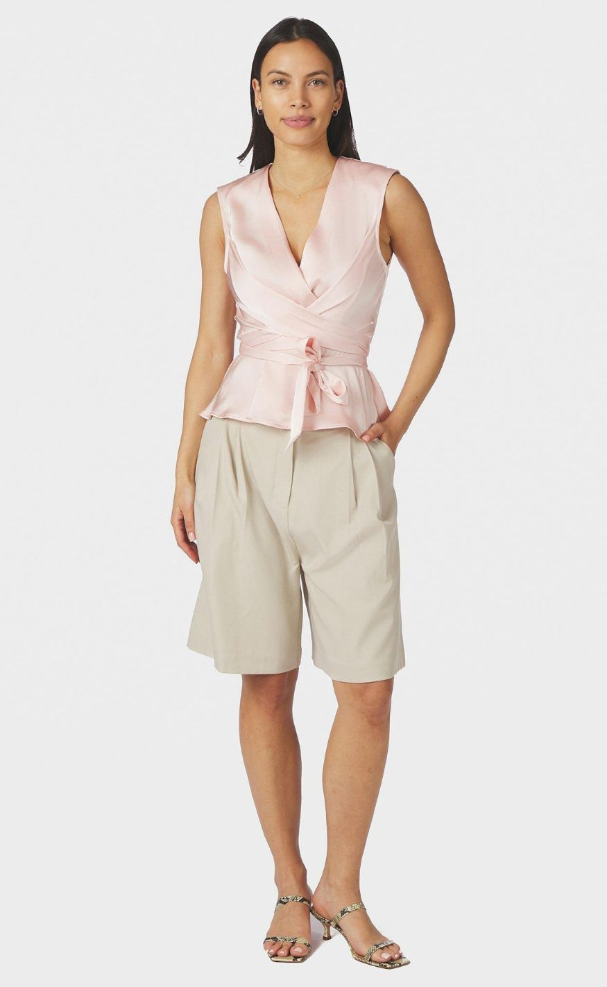 Neo Noir Topp - Risetta Heavy Sateen - Light Pink