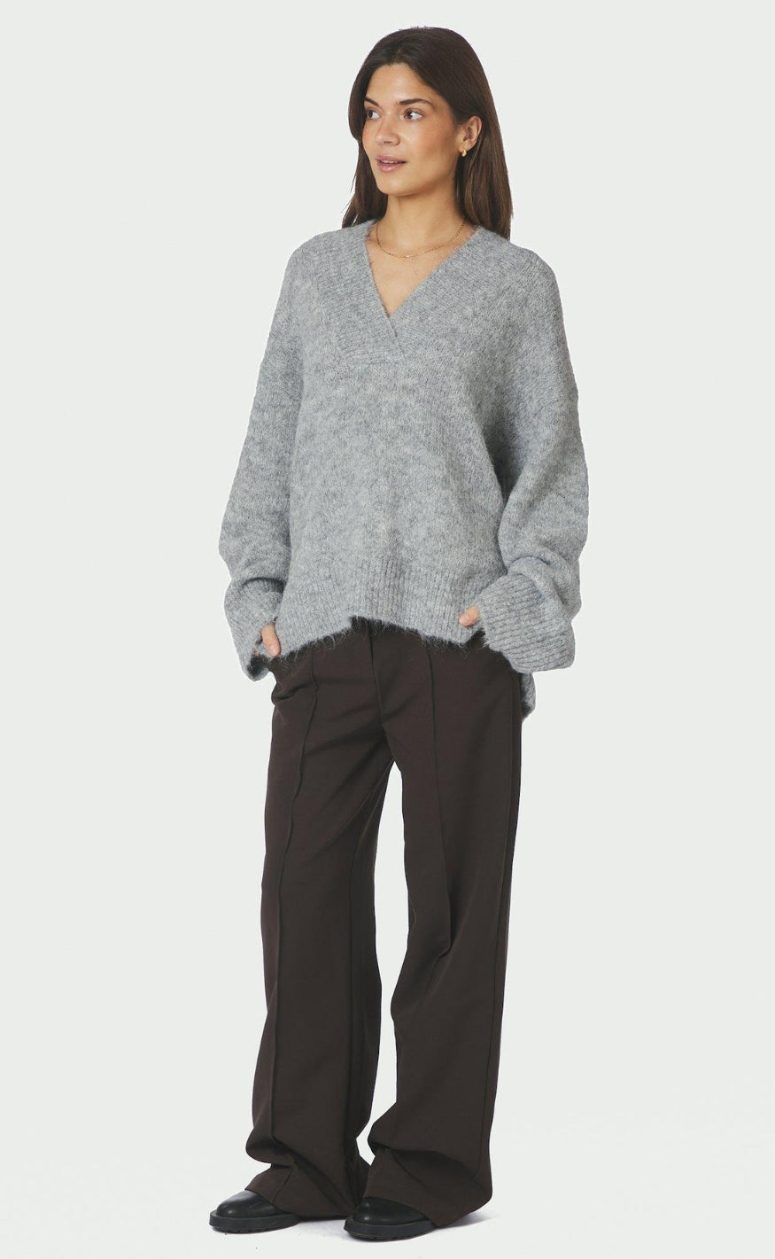 Neo Noir Genser - Melli Fluffy - Grey melange