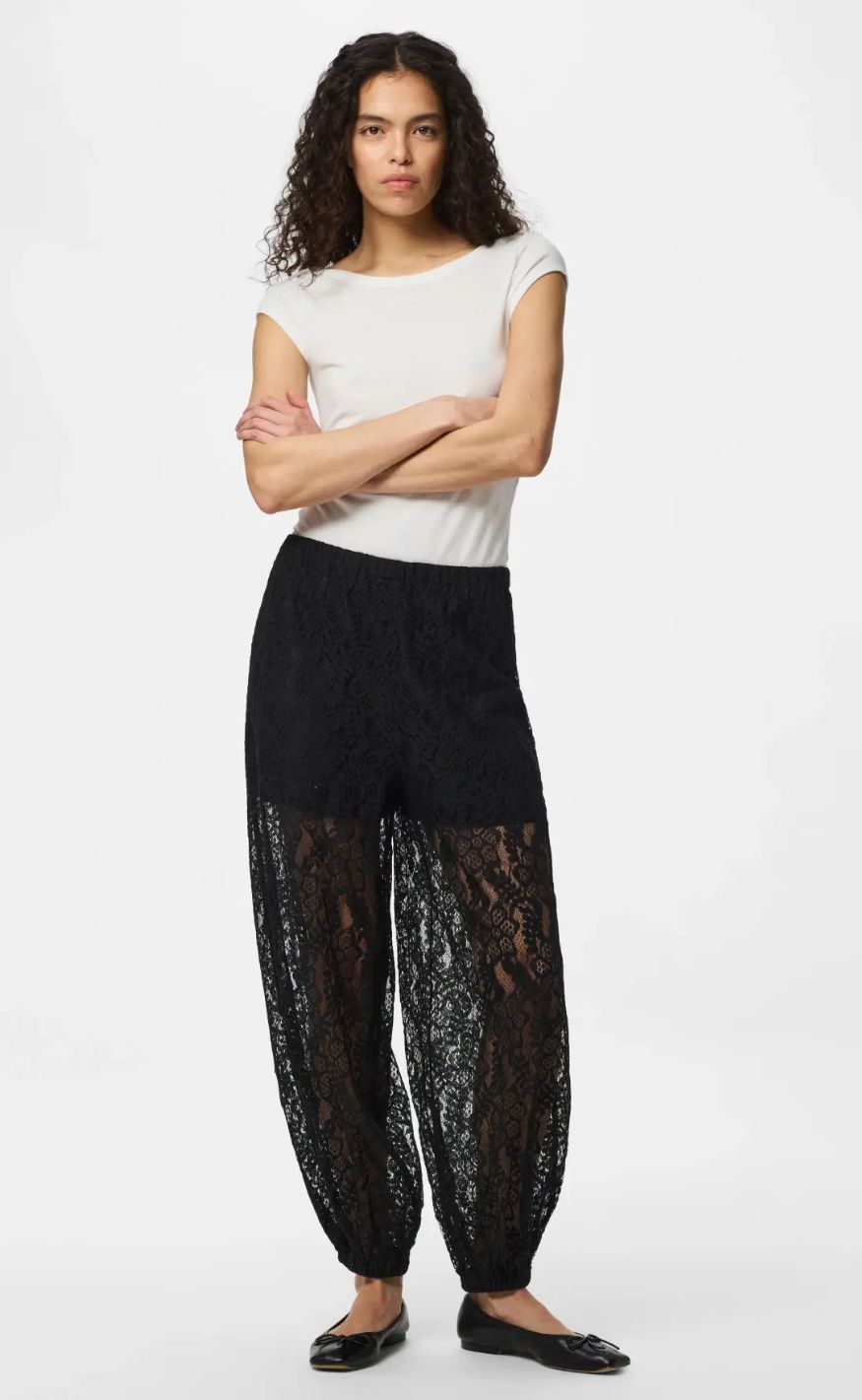 Pieces Bukser - Aline Lace - Black