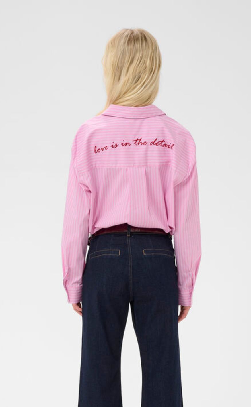 Culture Skjorte - Ebony - Pink Stripe