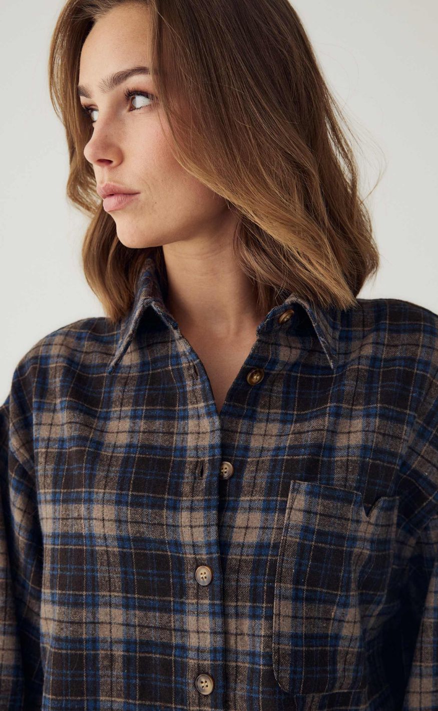 Noella Skjorte - Marlon - Brown Blue Check