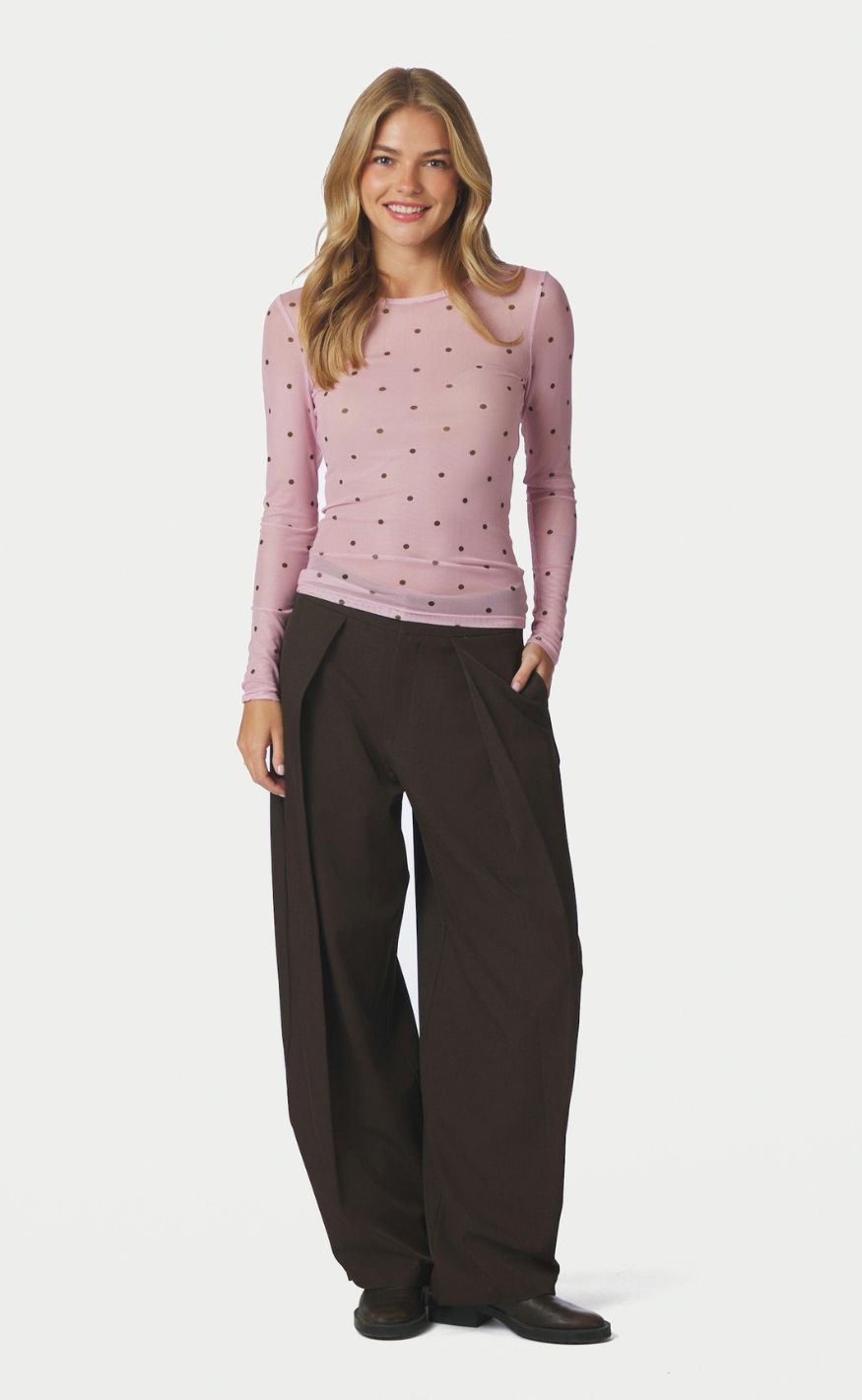 Neo Noir Bluse - Ella Space Dot - Light Pink