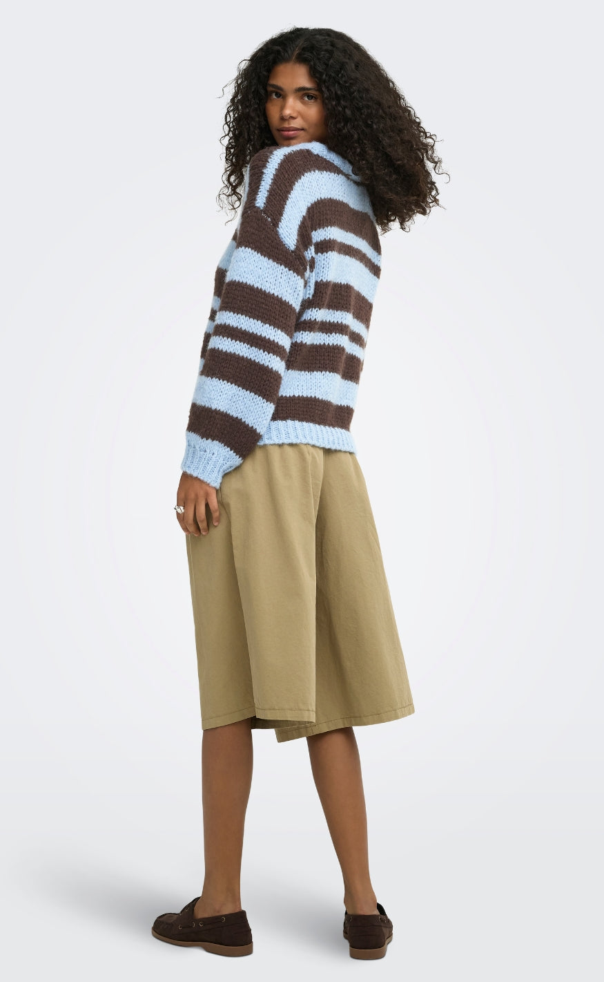 ONLY Genser - Nordic - Dusty Blue Block/Coffee Bean