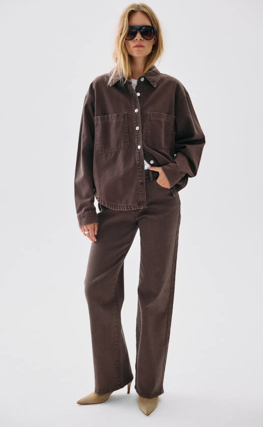 Noisy May Jeans - Yolanda MW Straight - Chocolate Brown