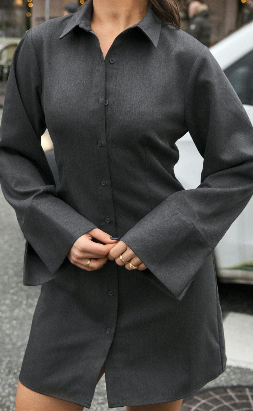 Neo Noir Kjole - Cajsa Solid - Dark Grey