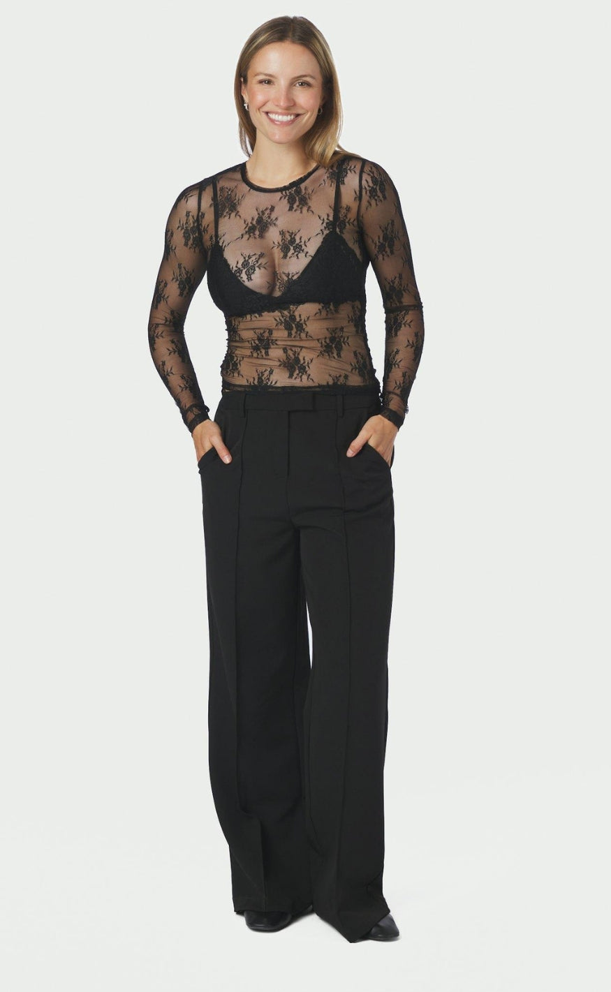 Neo Noir Bluse - Evania Mesh - Black