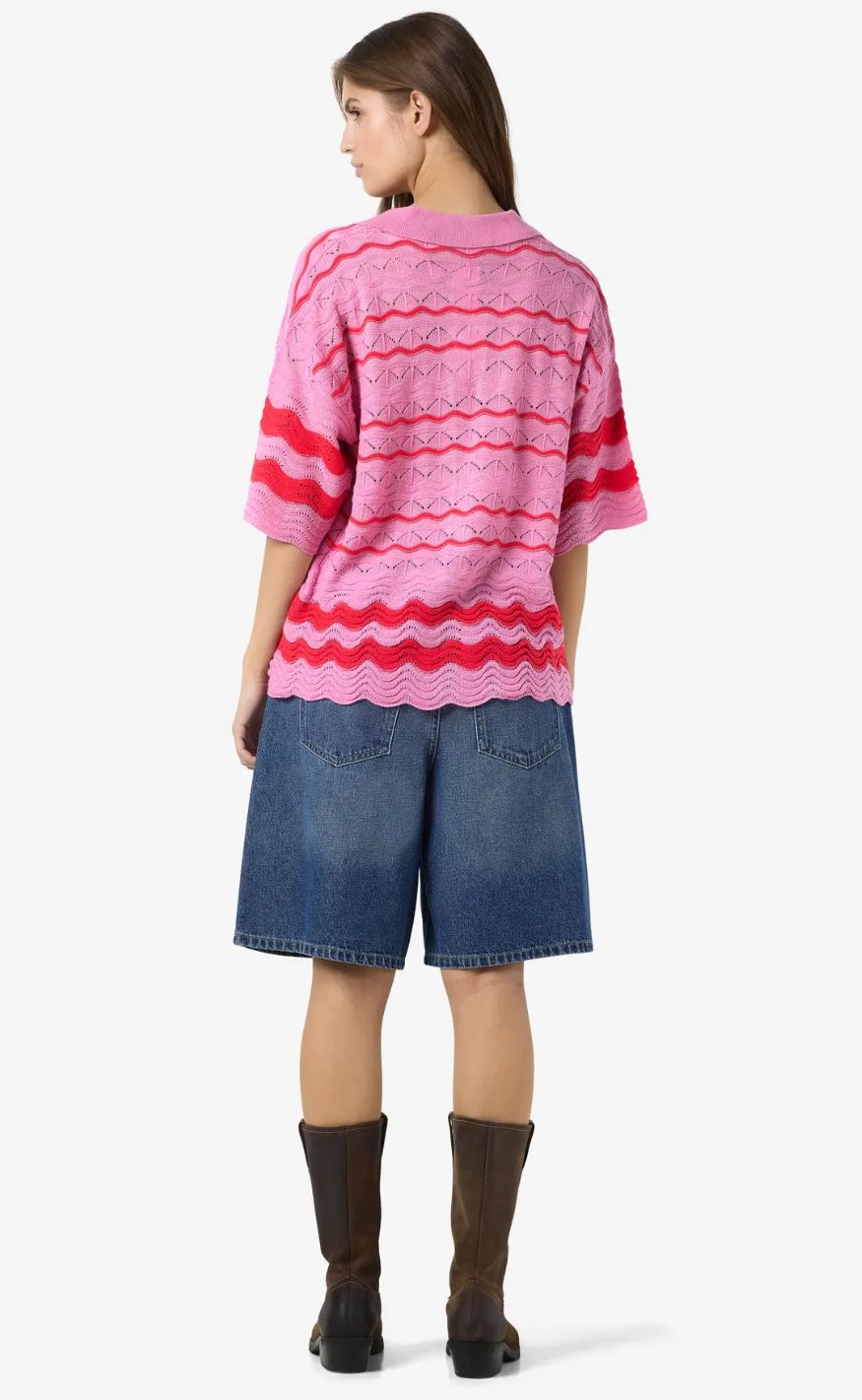 Noisy May Cardigan - Sadie - Begonia Pink/Tomato