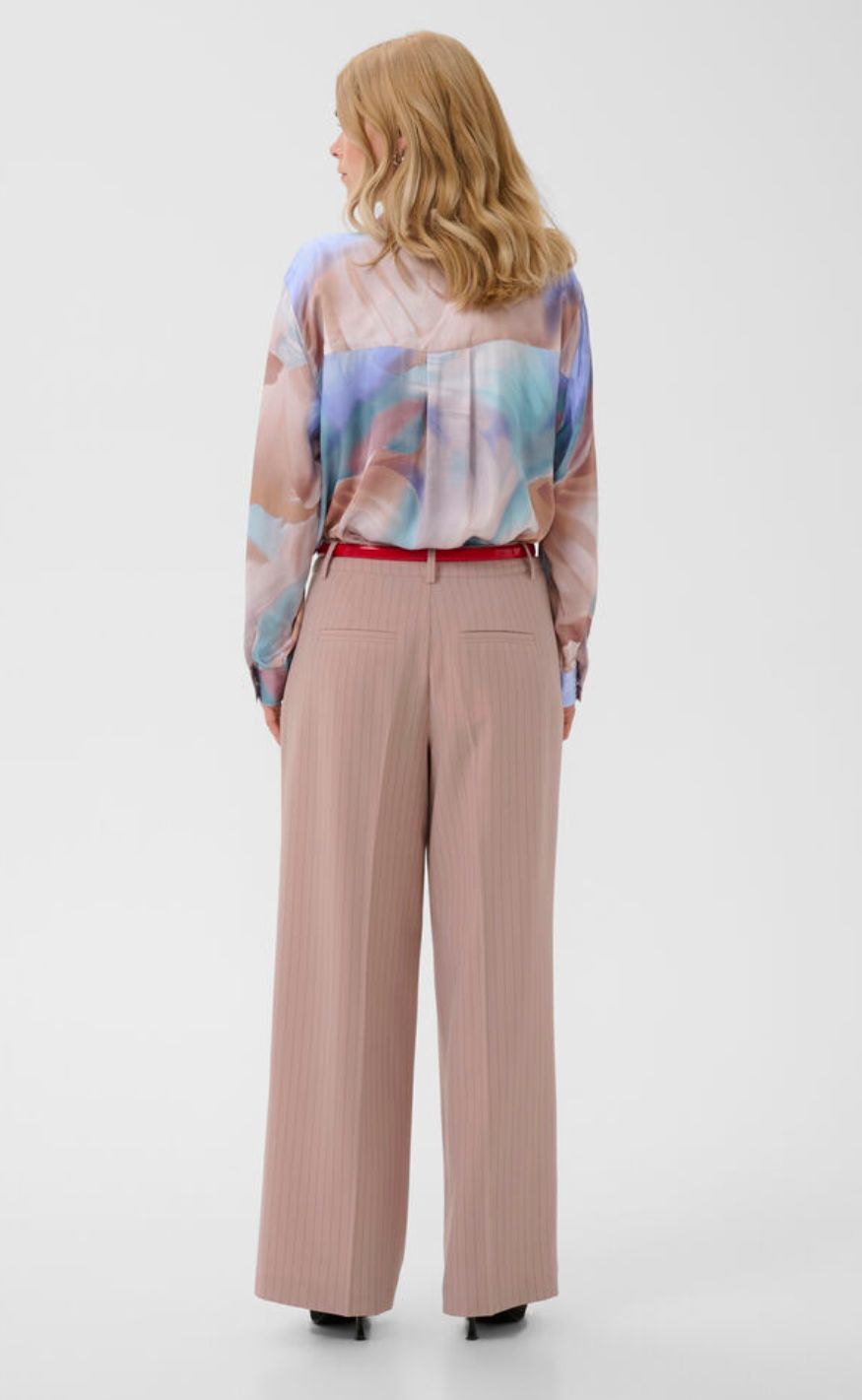 Culture Bukser - Cecilie - Pale Mauve Pinstripe