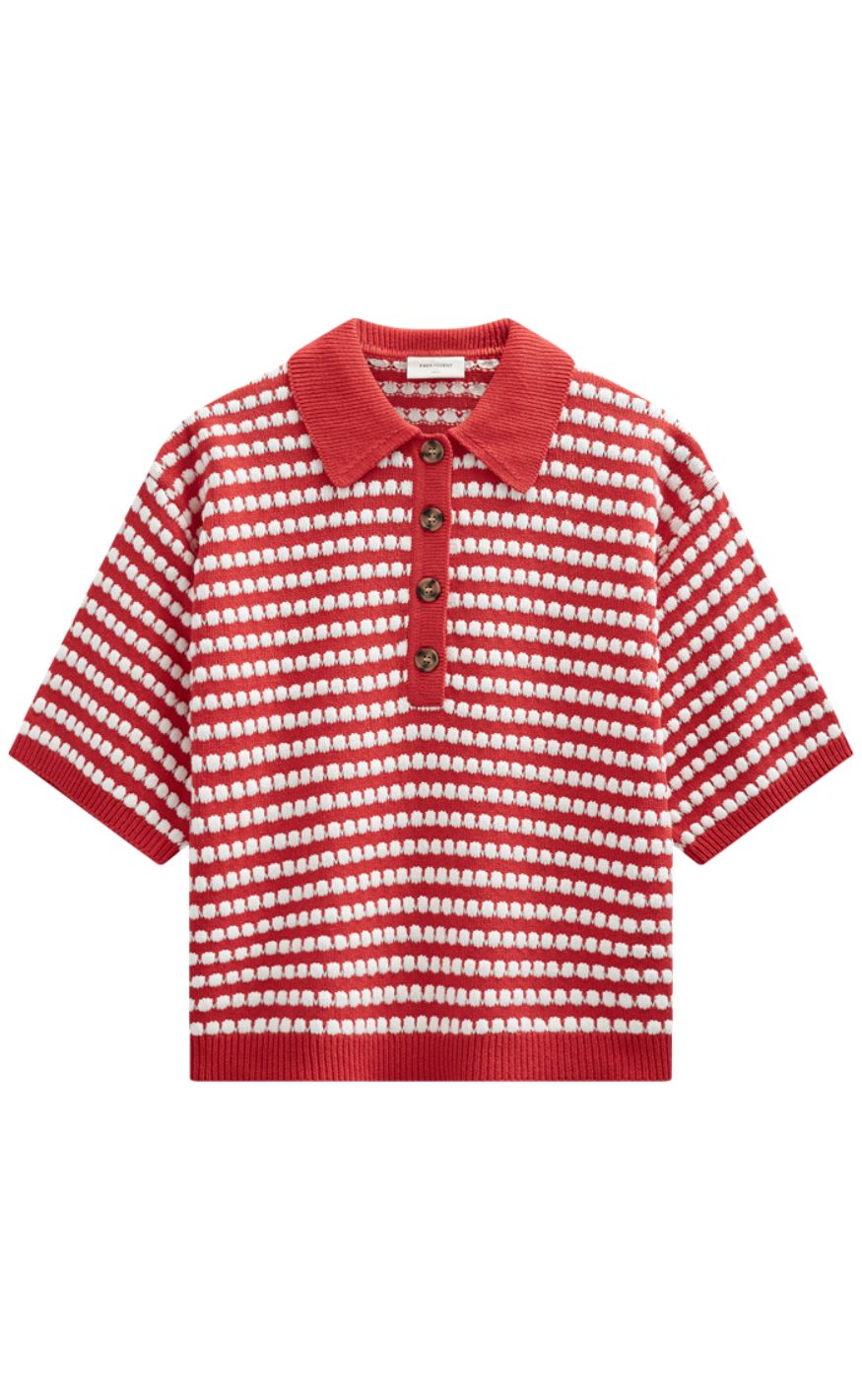 Freequent Pullover - Safir - True Red w. Star Off-White