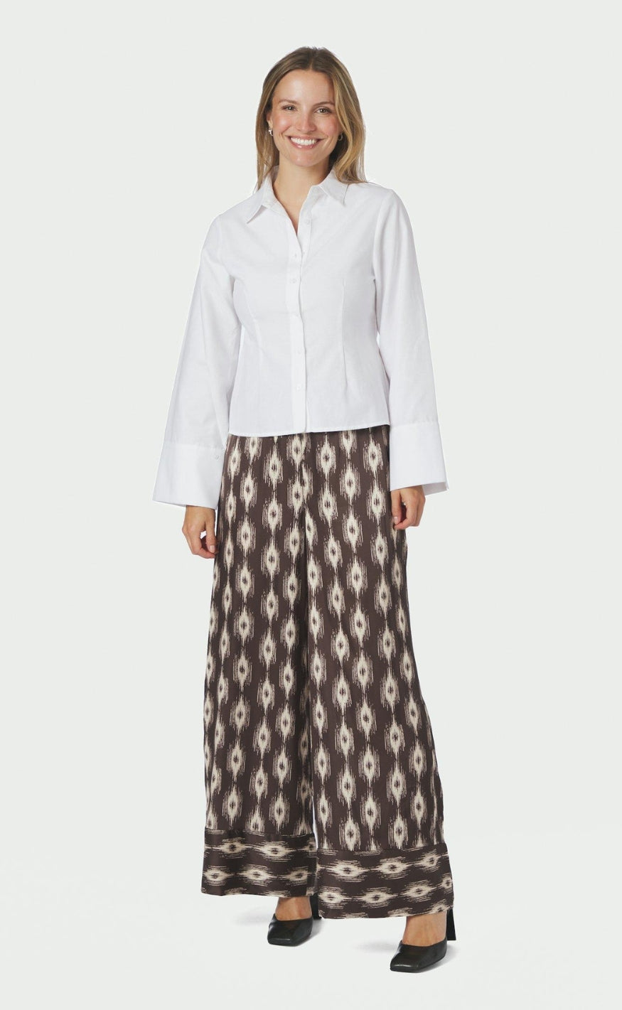 Neo Noir Bukser - Sora Ikat - Dark Brown