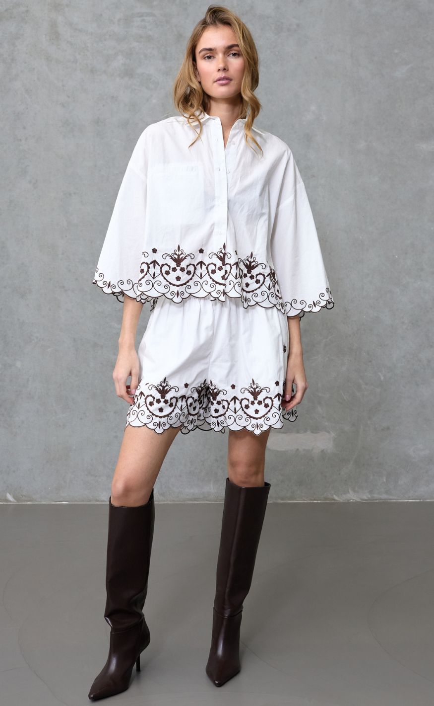 Love & Divine Skjorte - Love1546 - White/Brown
