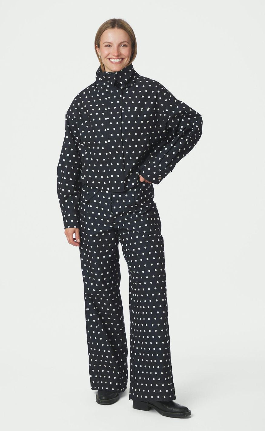 Neo Noir Bukser - Malba Dot - Black