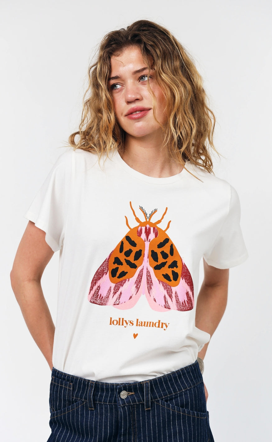 Lollys Laundry T-shirt - Roma Butterfly - White